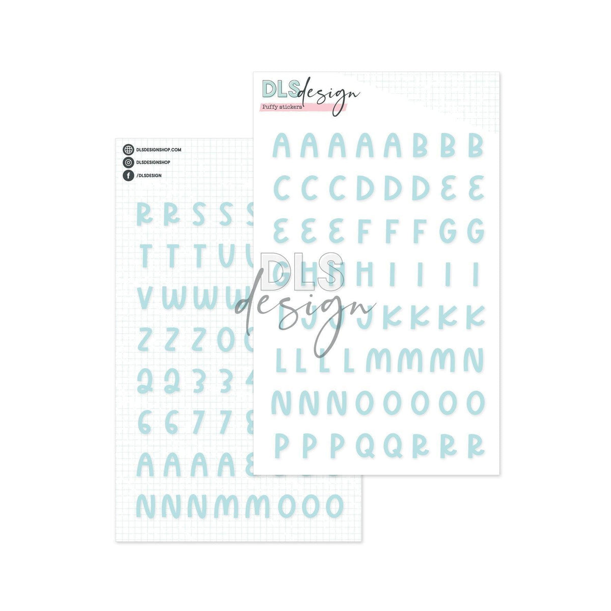 Puffy Stickers Alphabet Candy Sky Blue