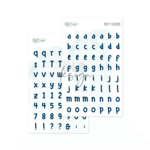 Puffy Stickers Alphabet Essentials Colton Navy - DLS Design