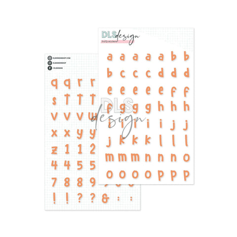 Puffy Stickers Alphabet Essentials Colton Papaya - DLS Design