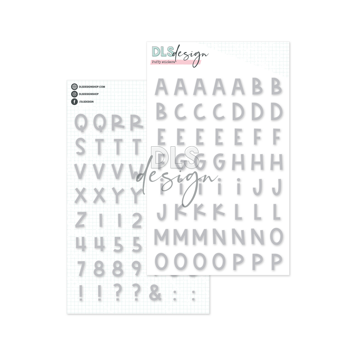 Puffy Stickers Alphabet Mason Grey