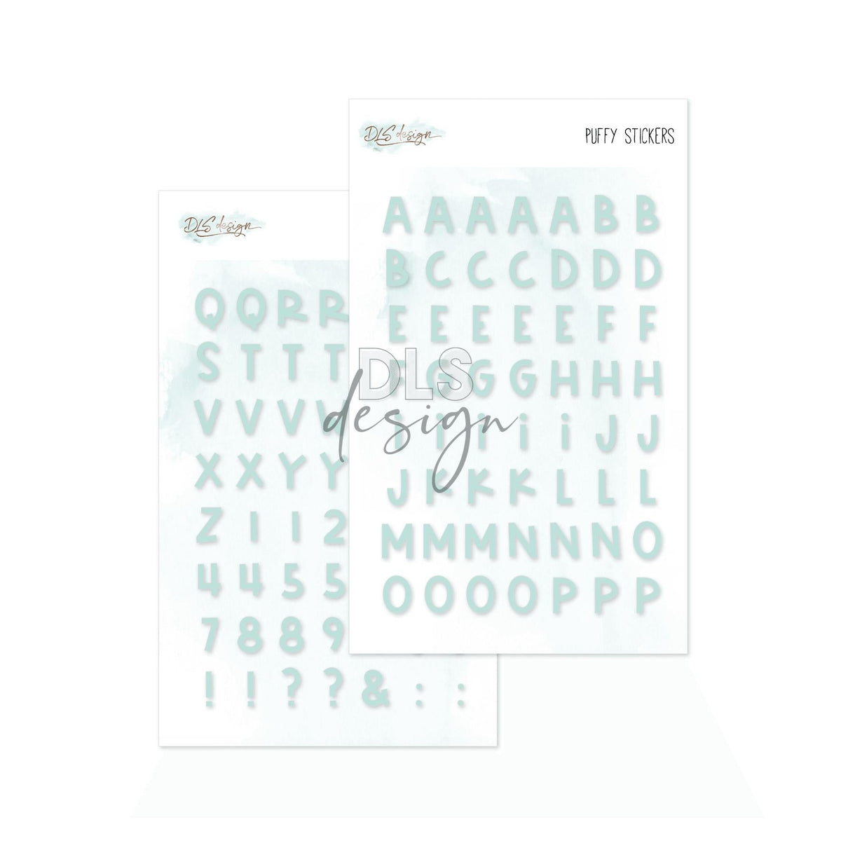 Puffy Stickers Alphabet Mason Mint