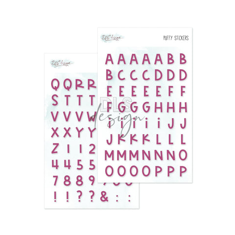 Puffy Stickers Alphabet Mason Plum - DLS Design