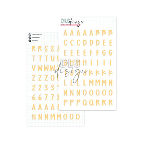 Puffy Stickers Alphabet Sage Light Sunshine