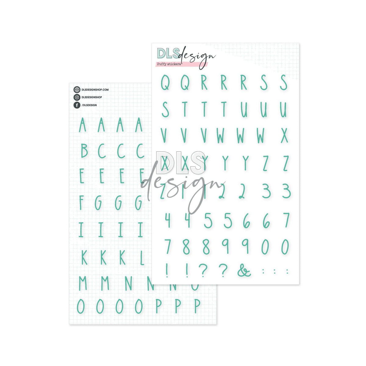 Puffy Stickers Alphabet Turquoise