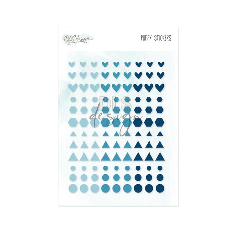 Puffy Stickers Essentials Shapes Blue - DLS Design