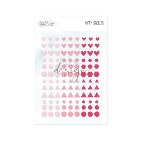 Puffy Stickers Essentials Shapes Pink - DLS Design