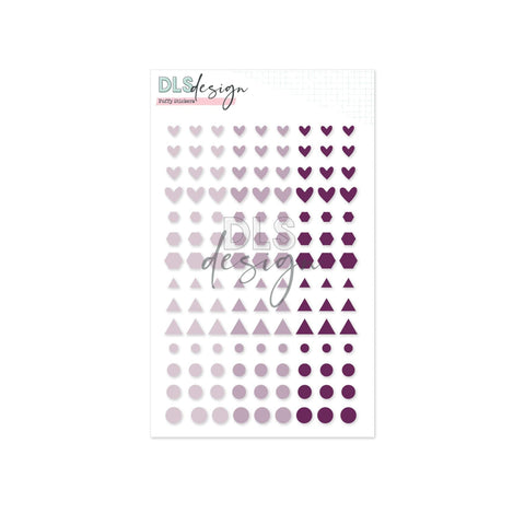 Puffy Stickers Essentials Shapes Purple - DLS Design