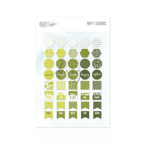 Puffy Stickers Flags Green - DLS Design