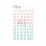 Puffy Stickers Gilmo Numbers Coral and Mint