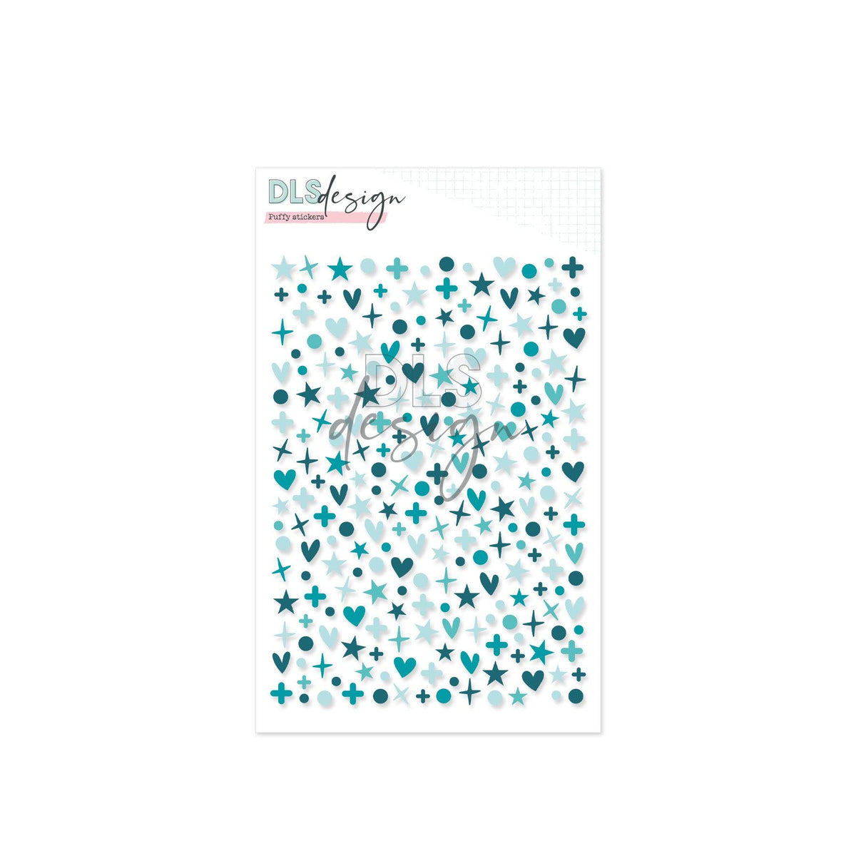 Puffy Stickers Mini Shapes Denim