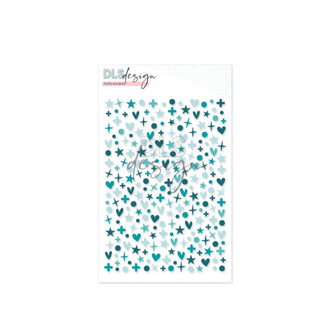 Puffy Stickers Mini Shapes Denim