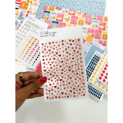 Puffy Stickers Mini Shapes Papaya