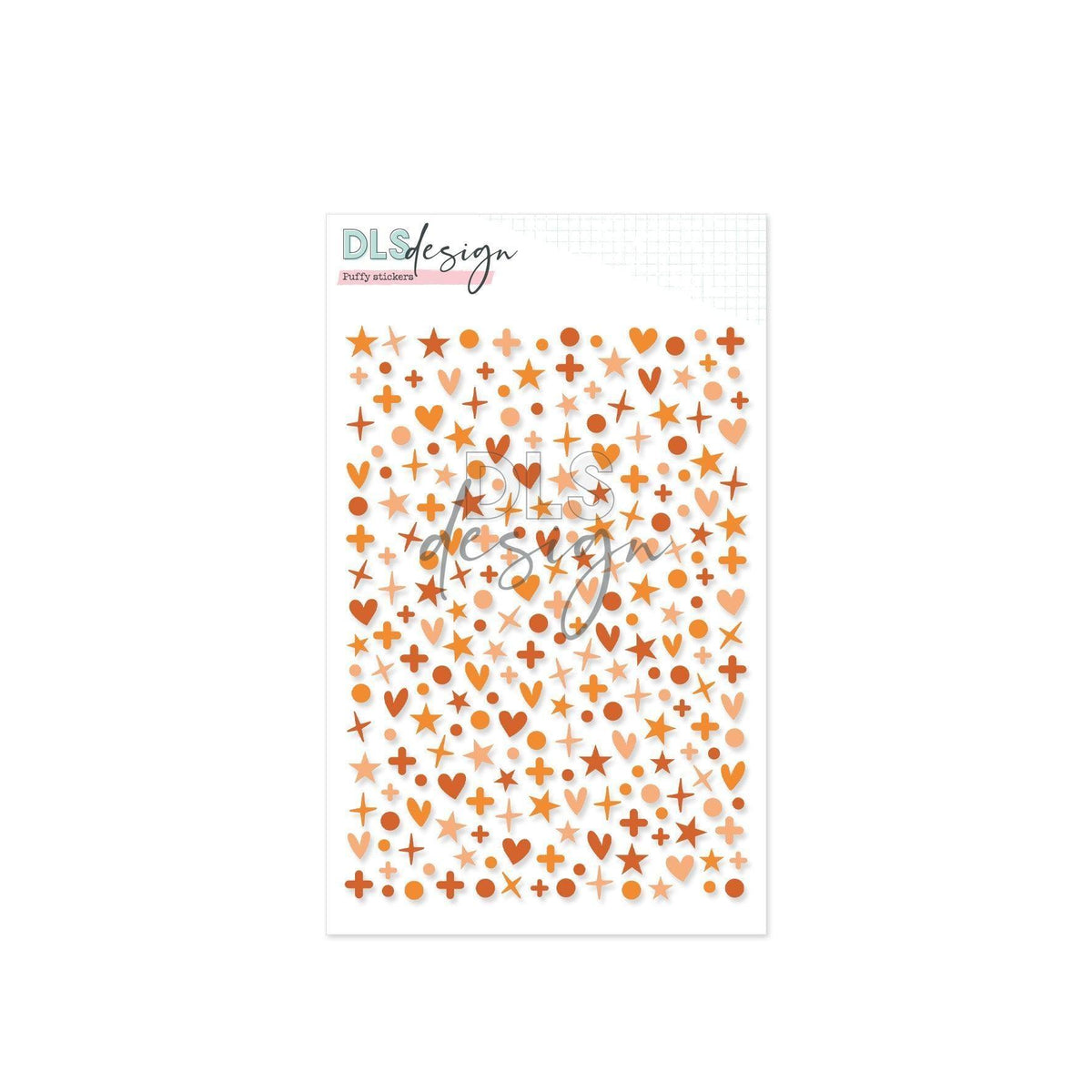 Puffy Stickers Mini Shapes Papaya
