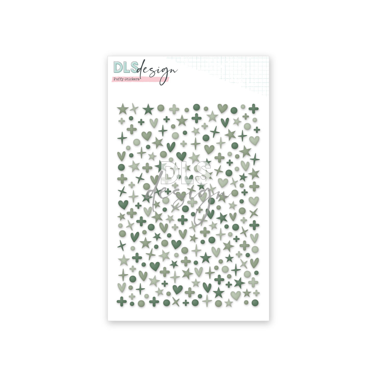 Puffy Stickers Mini Shapes Sage