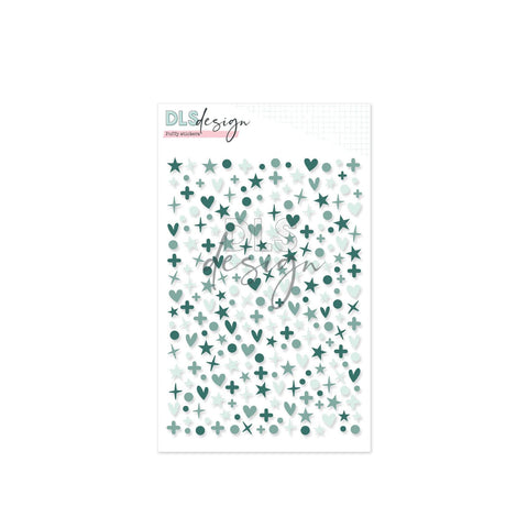 Puffy Stickers Mini Shapes Seafoam