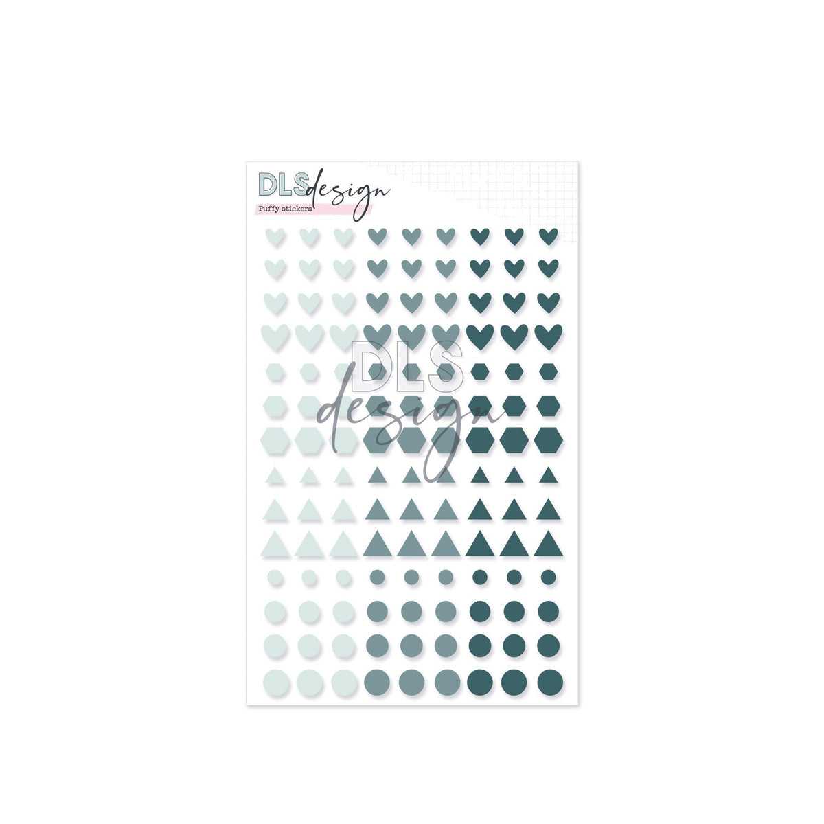 Puffy Stickers Shapes Seafoam