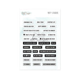 Puffy Stickers Words Black & White