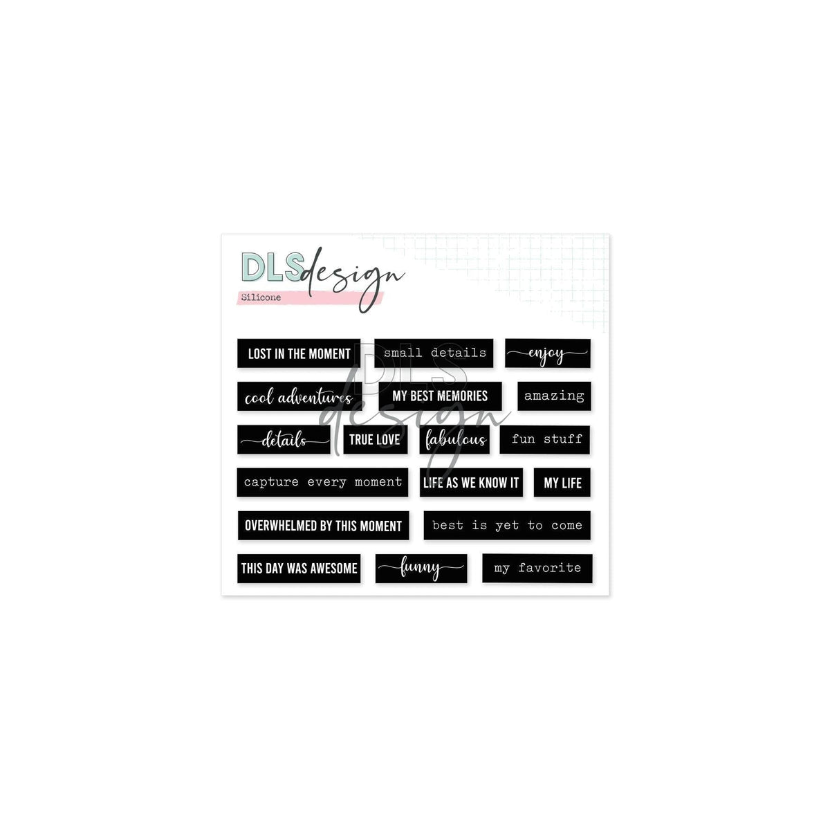 Silicone Essentials Words Black and White