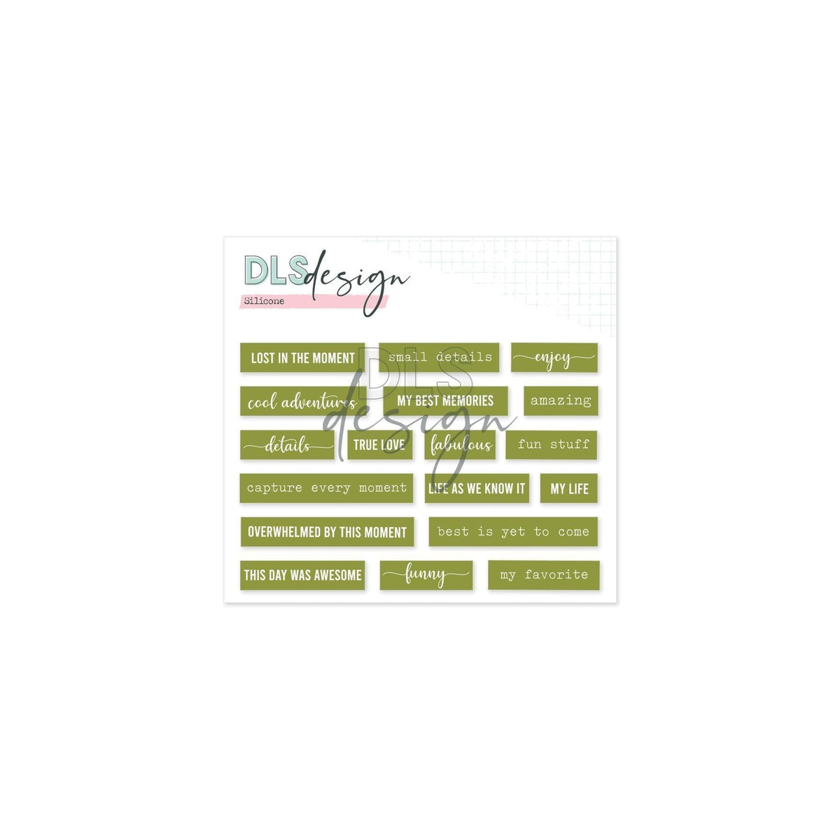 Silicone Essentials Words Green