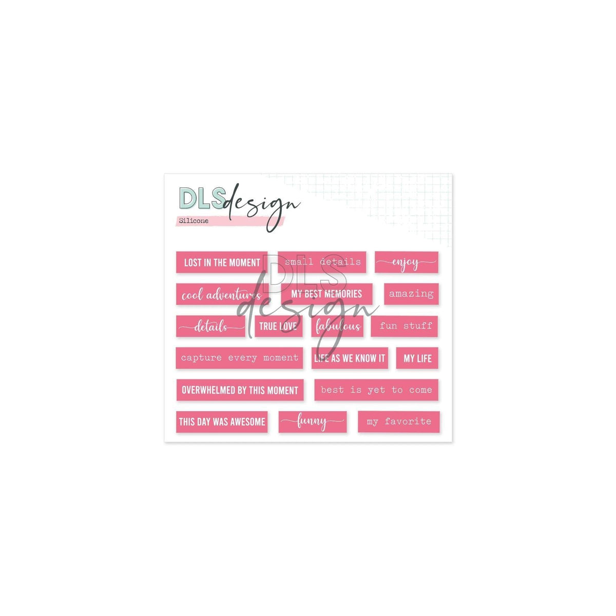 Silicone Essentials Words Pink