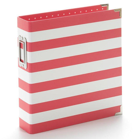 Striped chipboard album 6x8 Red