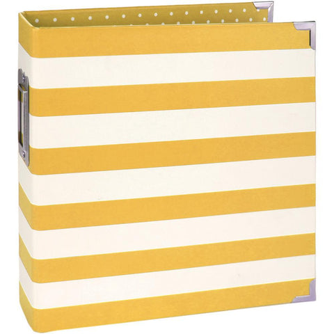 Striped chipboard album 6x8 Yellow