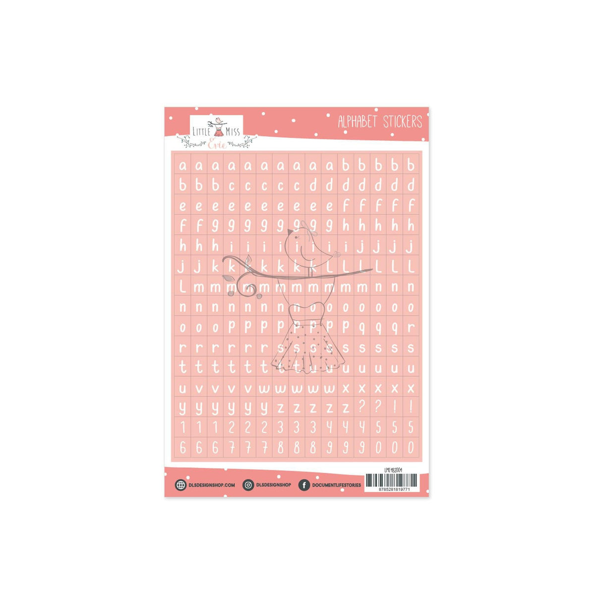 Vinyl Alphabet Stickers Sugar Coral Sands