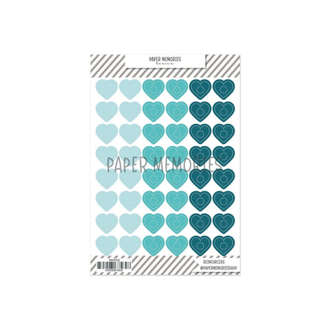 Vinyl Reinforcers Denim Hearts