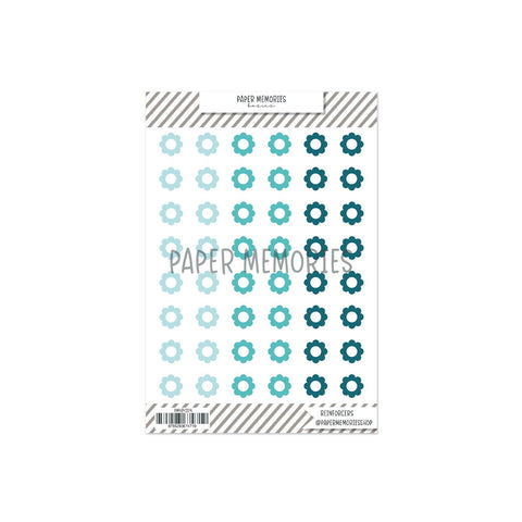 Vinyl Reinforcers Denim Trio Flowers