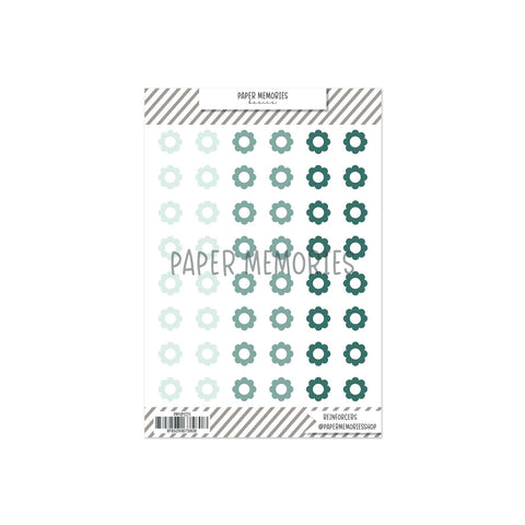 Vinyl Reinforcers Seafoam Trio Flowers