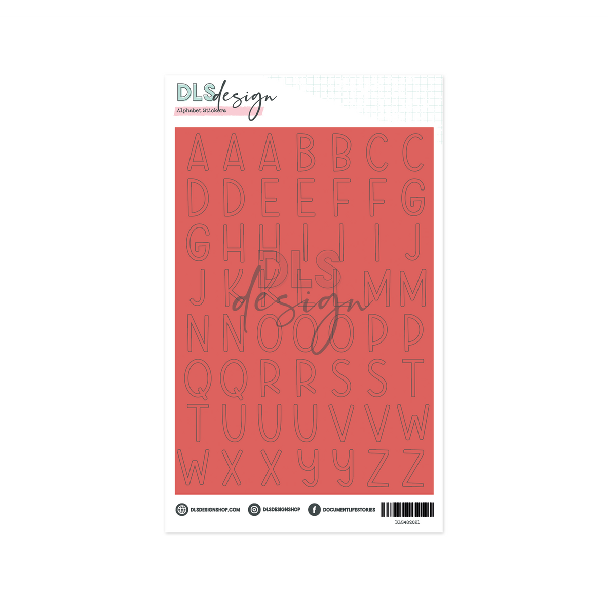 Vinyl Stickers Big Chloe ABC Deep Coral
