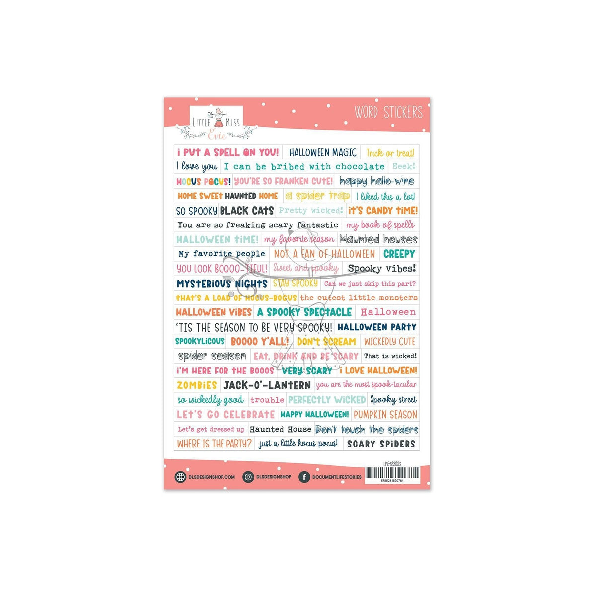 Vinyl Word Stickers Spooky Things
