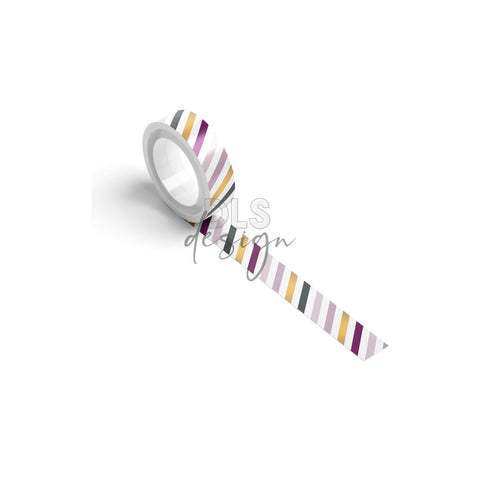Washi Tape Gold Foil & Purple Stripes
