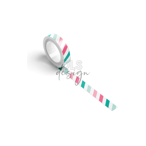 Washi Tape Mint & Pink Stripes