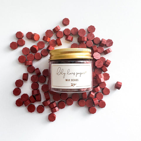 Wax Beads Deep Coral - Pearlescent