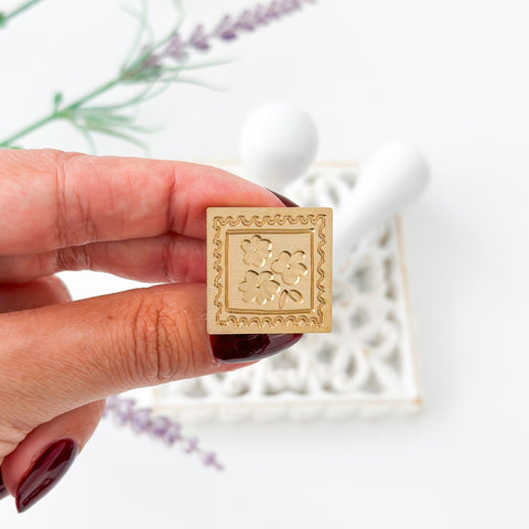 Wax Seal Stamp Square Flowers