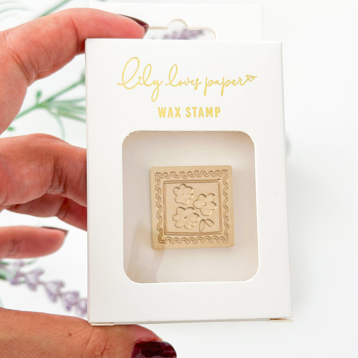 Wax Seal Stamp Square Flowers