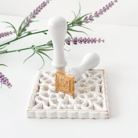 Wax Seal Stamp Square Flowers
