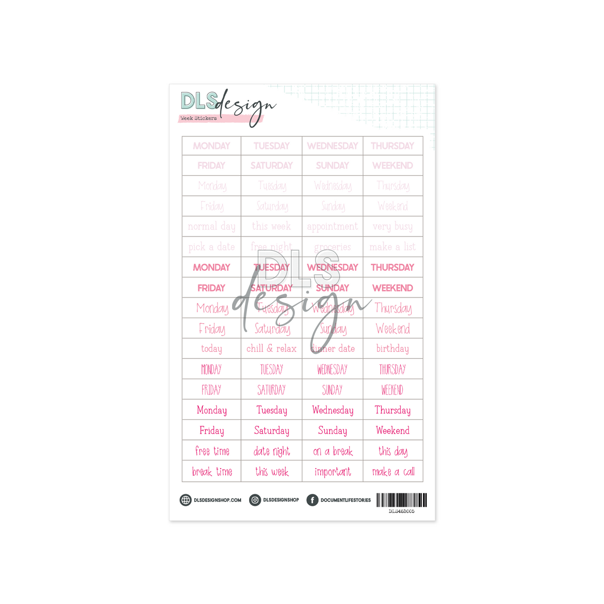 Week Stickers Cotton Candy