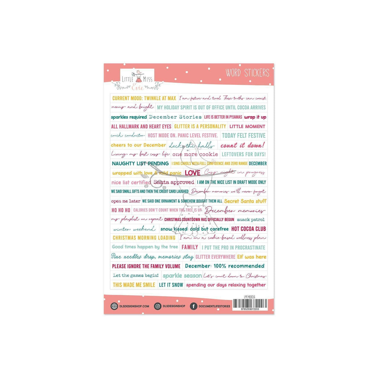 Word Stickers December Stories