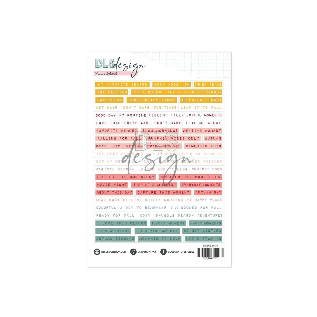 Word Stickers Seventeen Fall Adventures