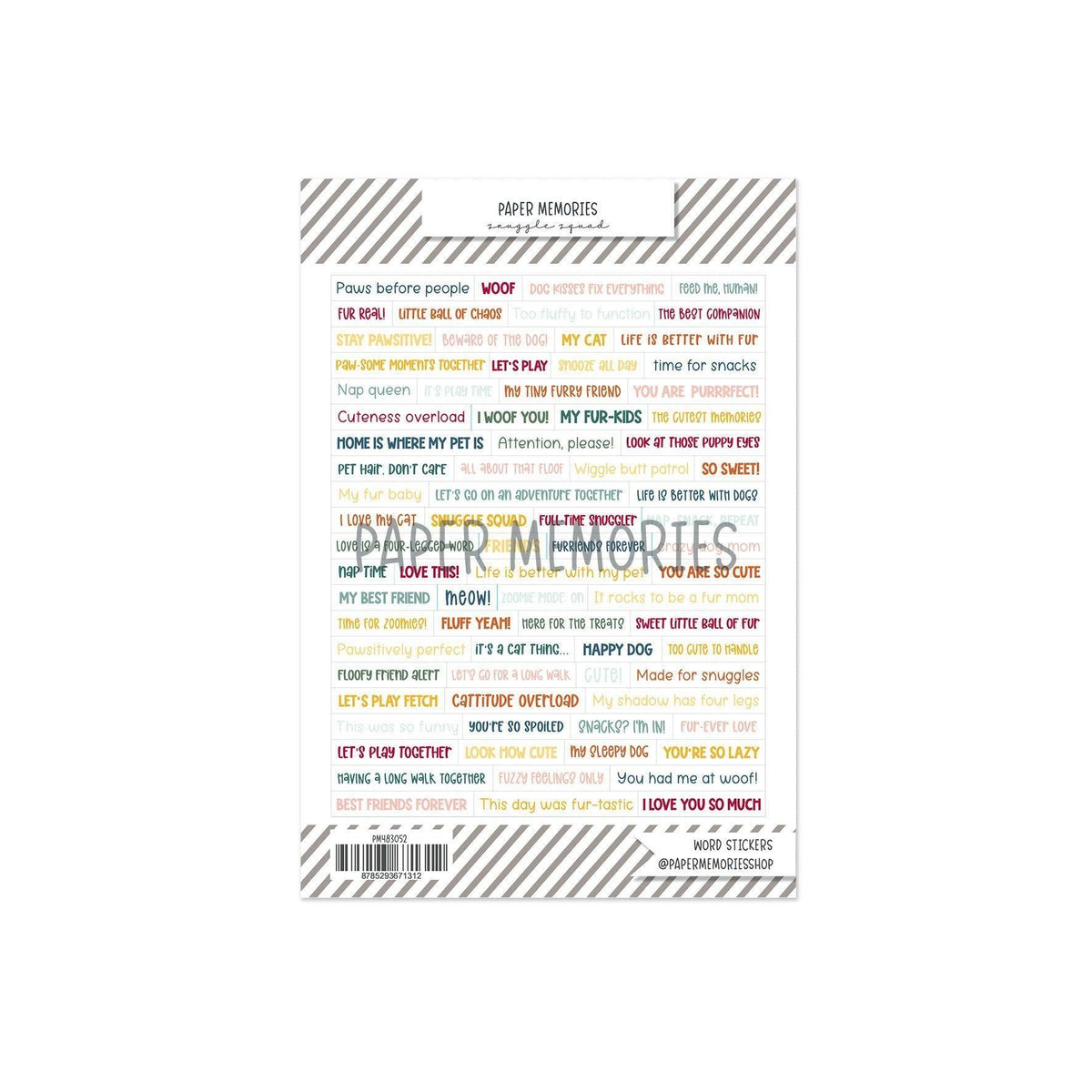 Word Stickers Snuggle Squad