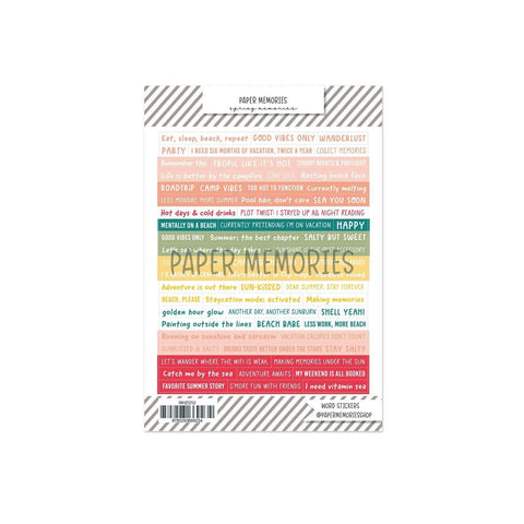 Word Stickers Summer Memories