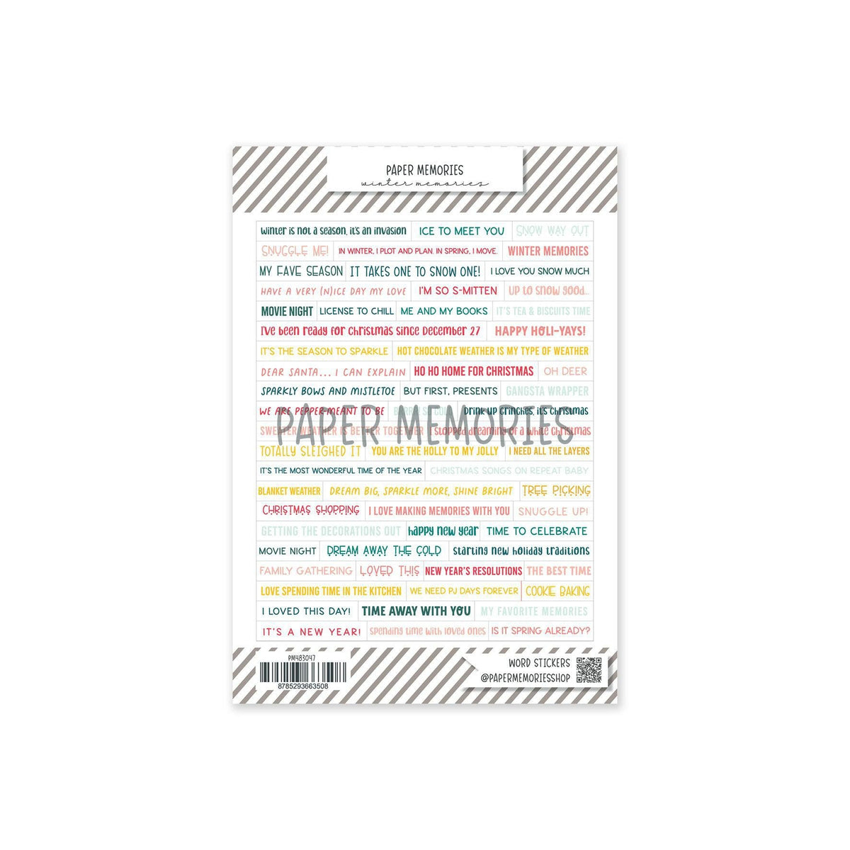 Word Stickers Winter Memories