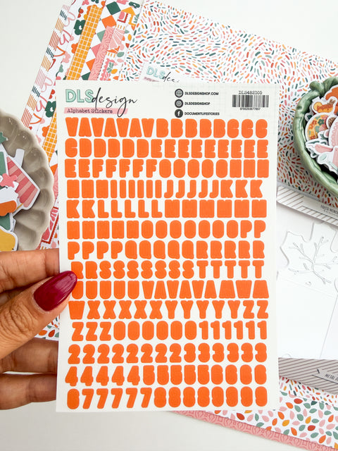 Contour Alphabet Stickers Gilmo Papaya