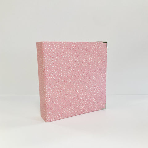Chipboard album 6x8 Wide Spine Coral Dots
